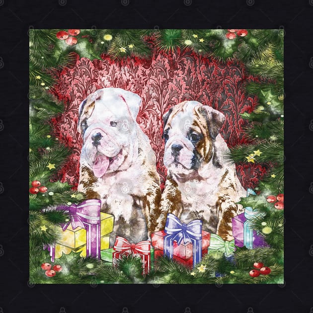 Merry Christmas English Bulldog by Aventi
